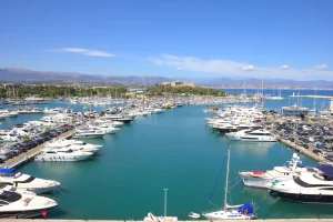 Yachts filling Antibes port