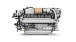 A mtu engine profile with a white background.