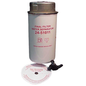 ELEMENT,FUEL FILTER 2 MICRON 6" WITH PLASTIC DRAIN VALVE - SUPERCEDES RE522878 <span>24-51011</span>
